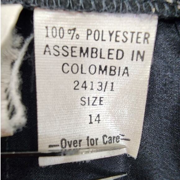 Vintage Leslie Fay Pants Womens 14 Black White Geometric Crop Wide Leg Culottes - Picture 6 of 12